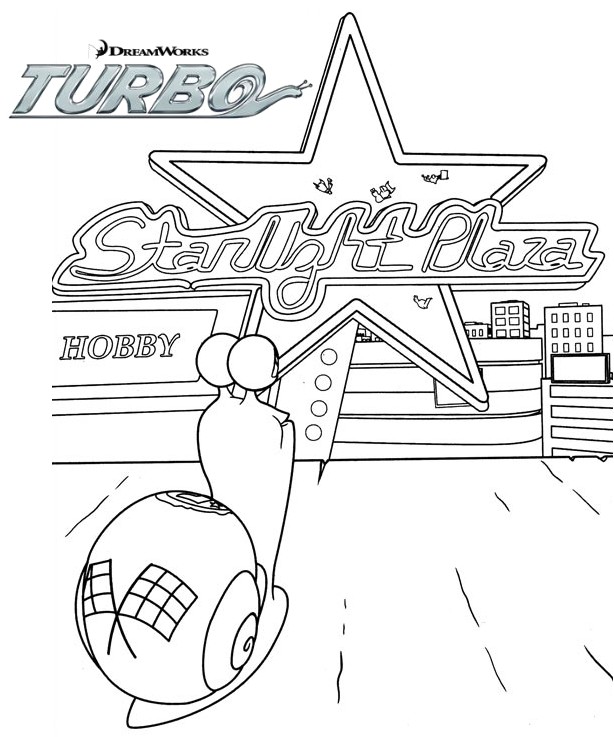 coloriage turbo l escargot starlight plaza